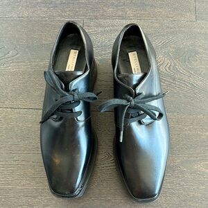 Authentic Stella McCartney Black Lace-Up Derbys PLATFORM Size 36